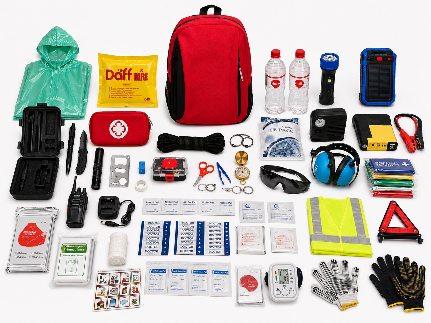 Kit de Emergencia 72 Horas Chile | Mochila de Supervivencia Completa +120 Elementos terremotos sismos autos sensorial