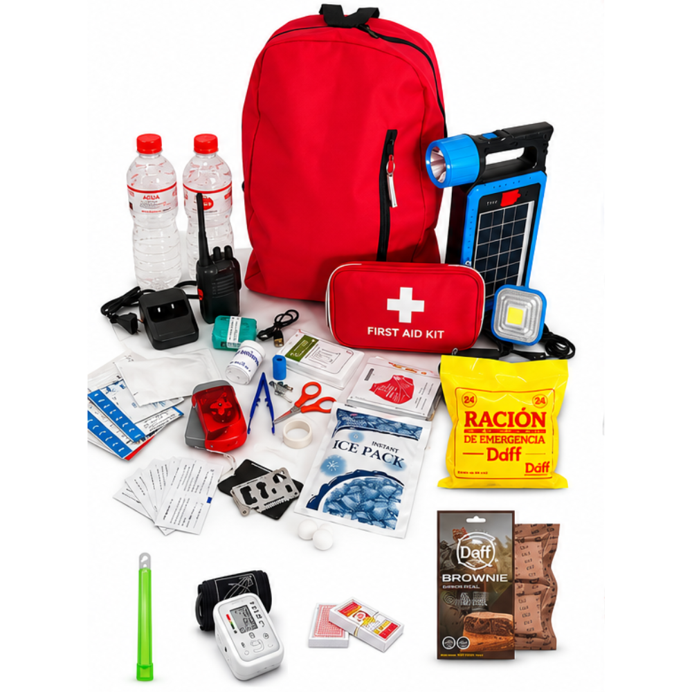 Mochila Kit de Emergencia Tipo SENAPRED Chile Pro 129 ELEMENTOS
