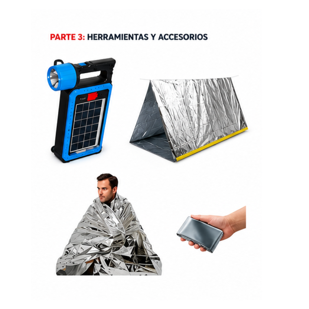 Mochila Kit de Emergencia Tipo SENAPRED Chile Pro 129 ELEMENTOS