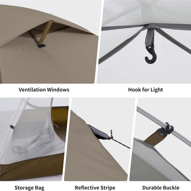 Carpa Naturehike ultraliviana para 2 personas.