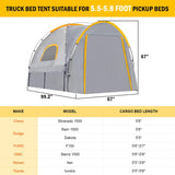 Tienda Truck Tent Pick‑Up – Compatible Camionetas