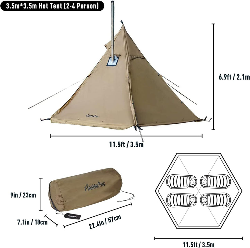 Tienda de Campaña Tipi 4 Estaciones para 4 Personas