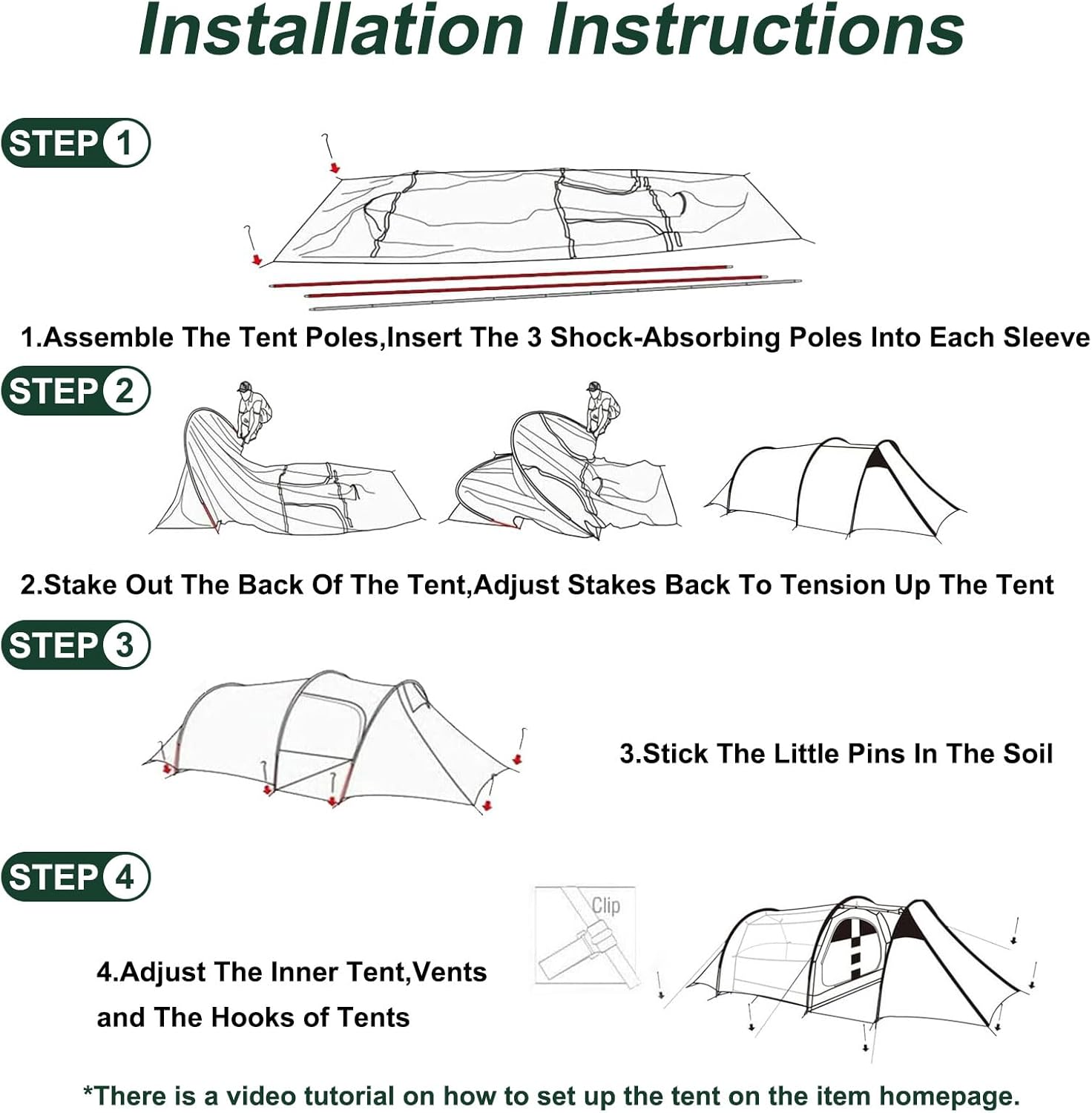 Carpa para 4 personas  fácil de montar