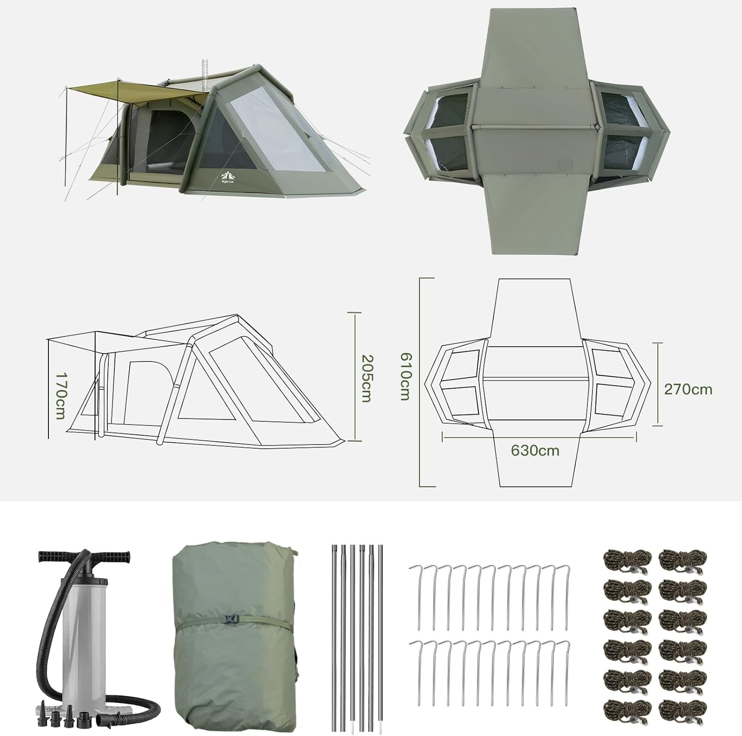 Carpa  inflable para 8 personas