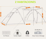 Tienda de Campaña Familiar 2 habitaciones