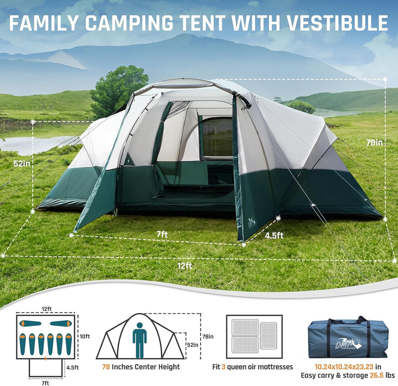 Tienda 8 Personas con Vestíbulo – Impermeable familiar
