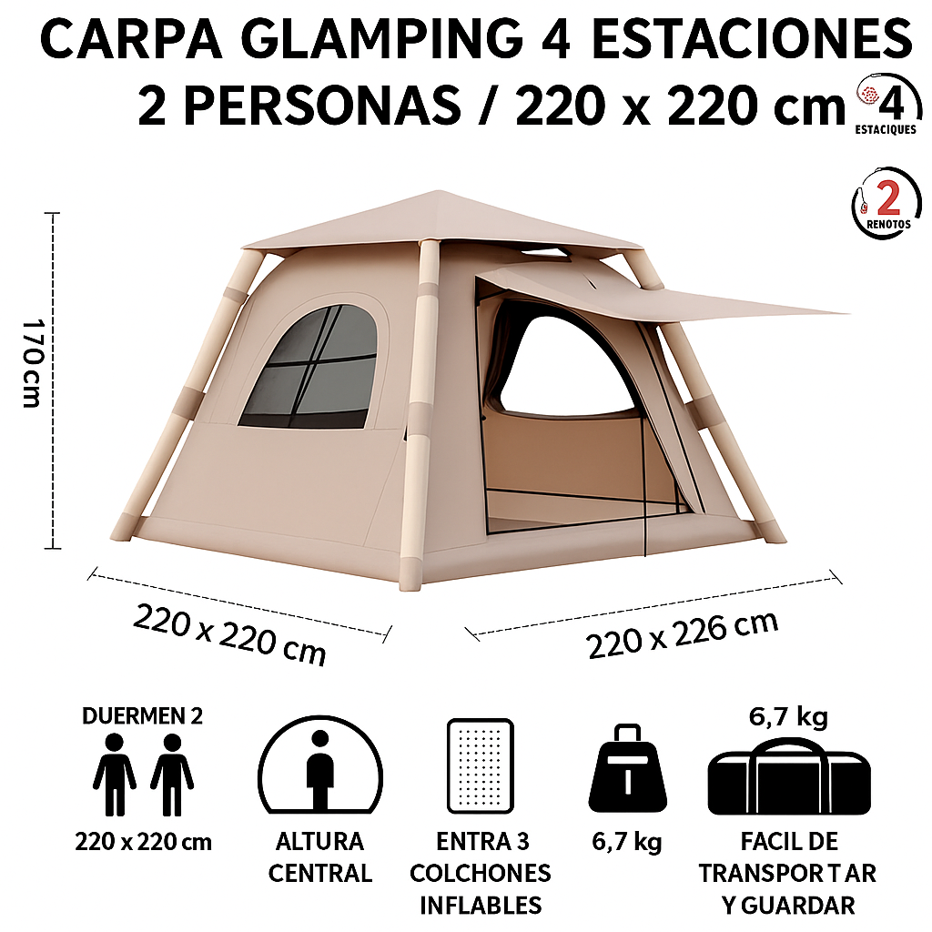 Carpa Inflable Glamping 4 estaciones