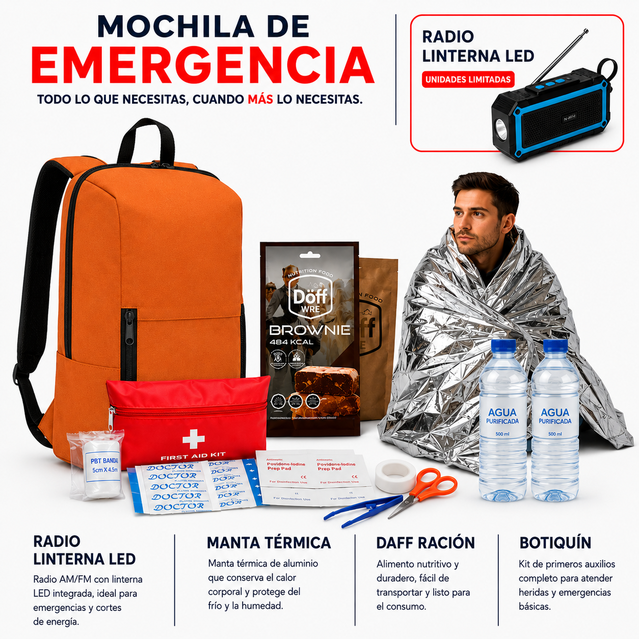 Mochila de Emergencia 24H Básica SENAPRED