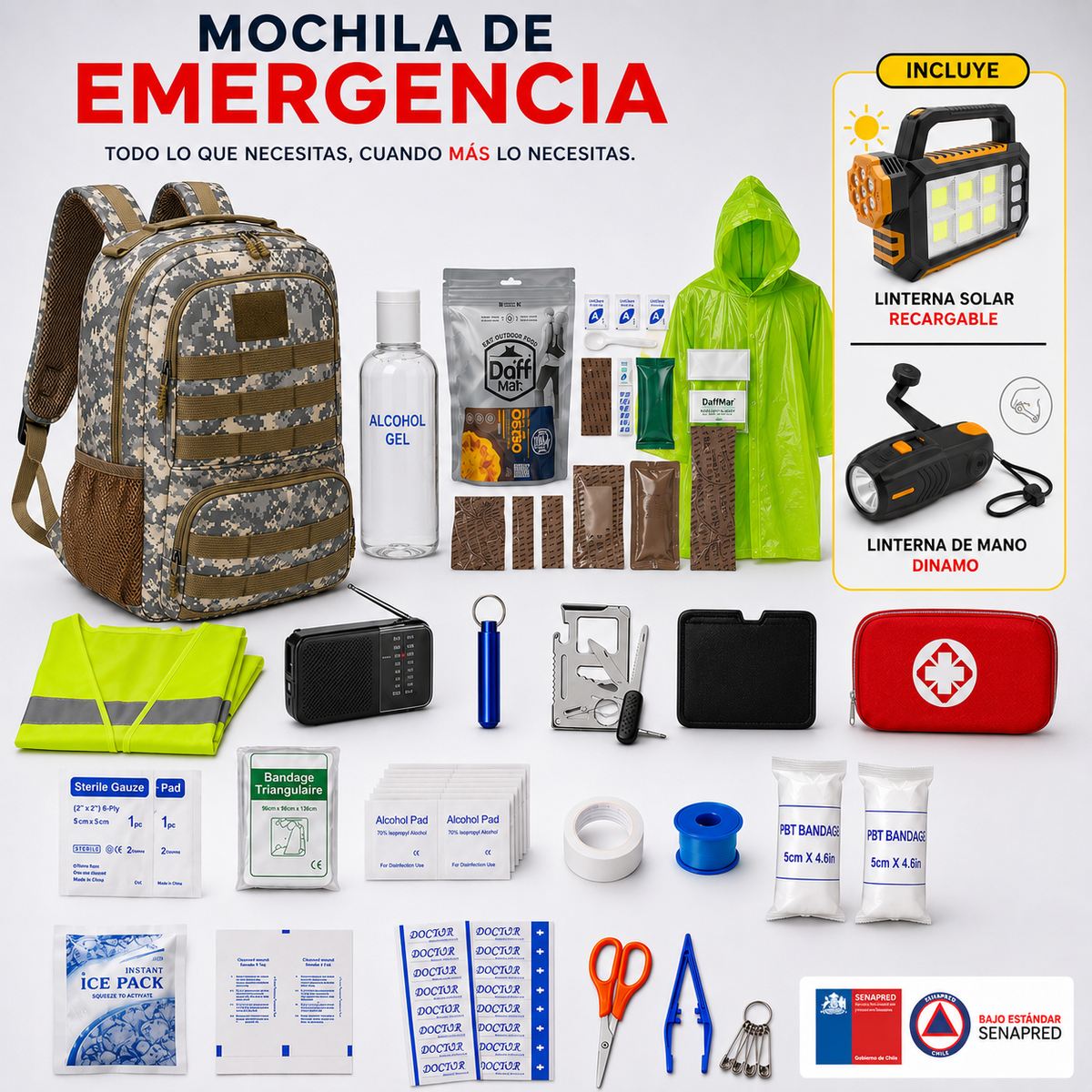 Kit Emergencia Familiar Completo 72H |
