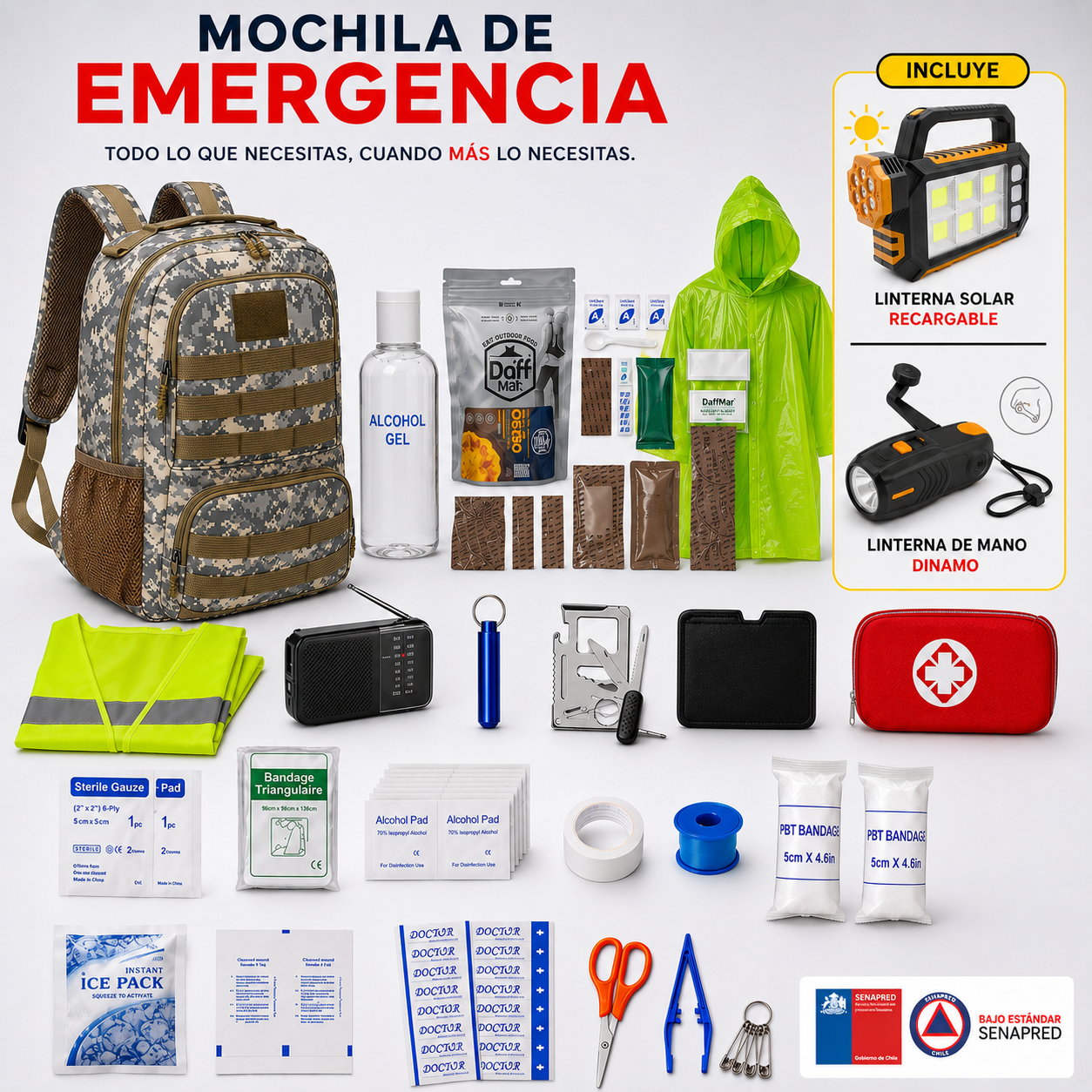 Kit Emergencia Familiar Completo 72H |