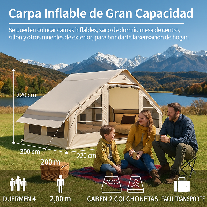 Carpa inflable para 4-6 personas 